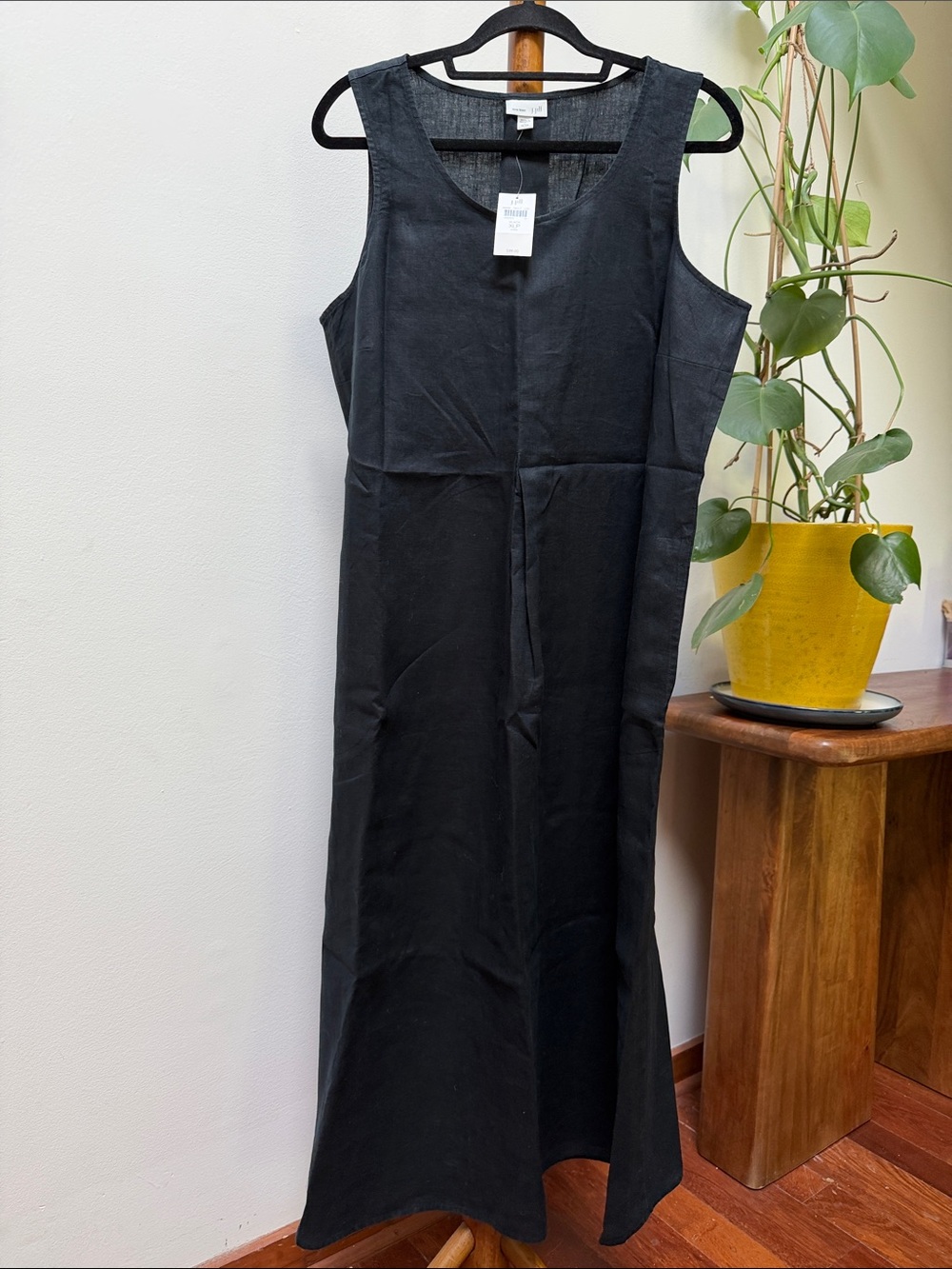 J. Jill Love Linen Black Sleeveless Linen Dress New